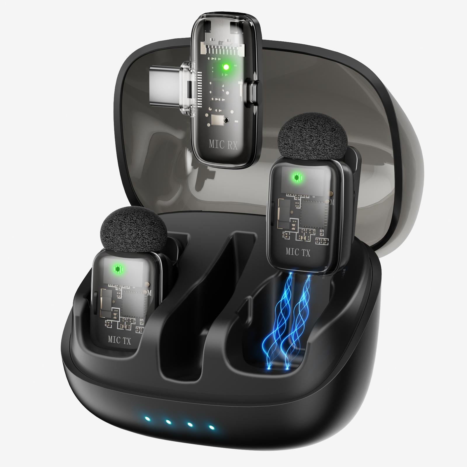 Transparent wireless lavalier microphone