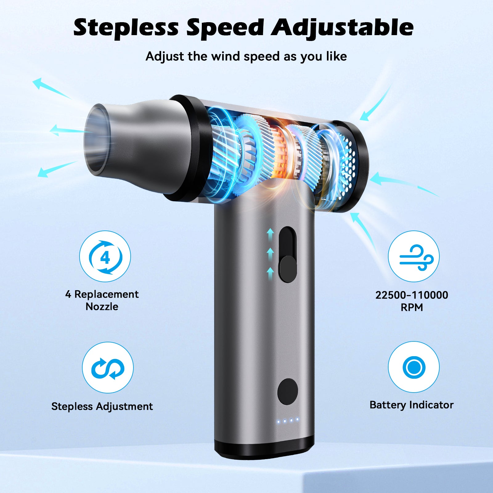 Electric Air Duster,Rechargeable Air Blower